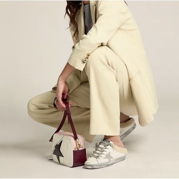 Golden Goose Shoes - GOLDEN GOOSE | Super-Star Sabot Shearling Mule Sneaker Laminated Star Size 40